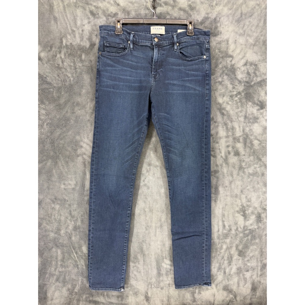 Frame Denim L'Homme Slim Fit Jeans Placid Dark Wash Mens 34 LMH691‎ Made in USA